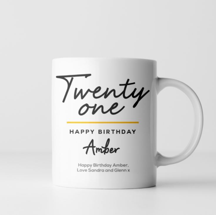 Personalised Classy 21st Birthday Mug product image