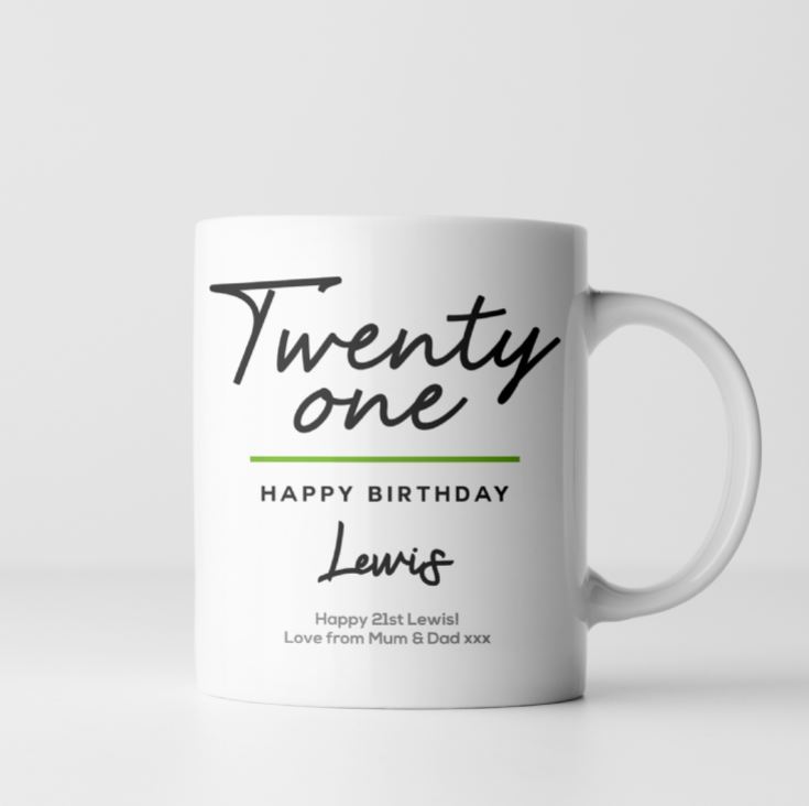 Personalised Classy 21st Birthday Mug product image