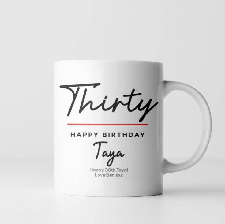 Personalised Classy 30th Birthday Mug product image