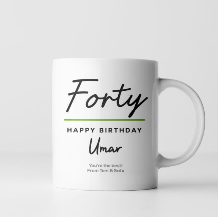 Personalised Classy 40th Birthday Mug product image