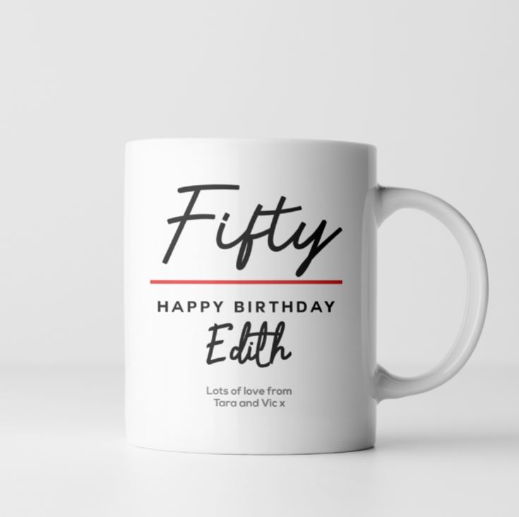 Personalised Classy 50th Birthday Mug product image