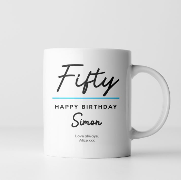 Personalised Classy 50th Birthday Mug product image