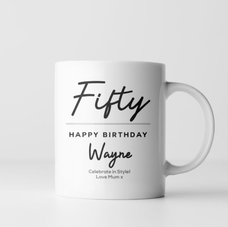 Personalised Classy 50th Birthday Mug product image