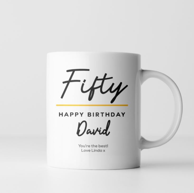 Personalised Classy 50th Birthday Mug product image
