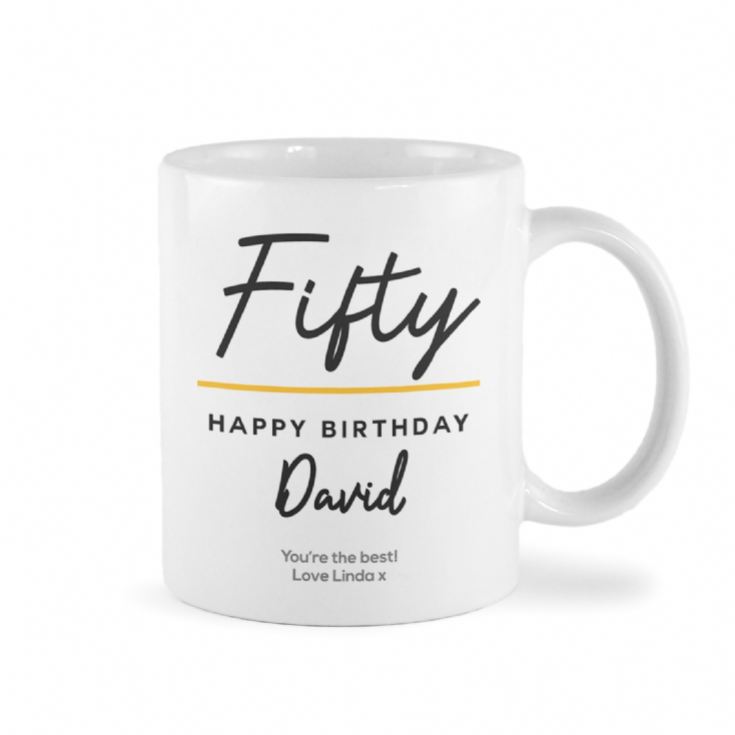 Personalised Classy 50th Birthday Mug product image