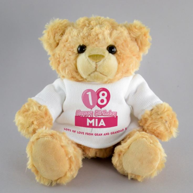 Personalised 18th Birthday Balloon Teddy Bear product image