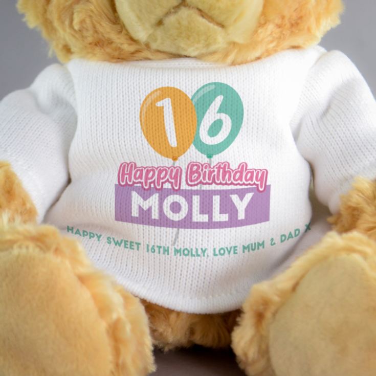 Personalised Birthday Balloon Teddy Bears product image