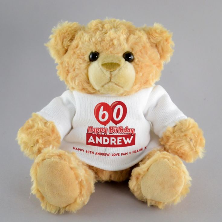 Personalised Birthday Balloon Teddy Bears product image