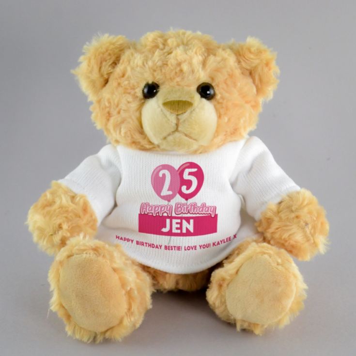 Personalised Birthday Balloon Teddy Bears product image