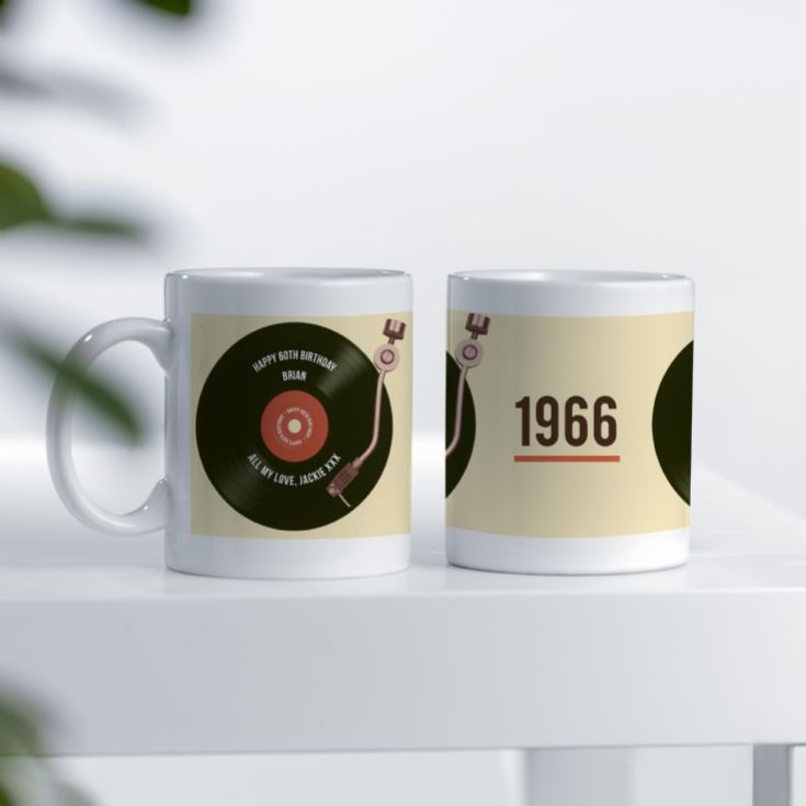 Personalised 60th Birthday Retro Record Mug product image