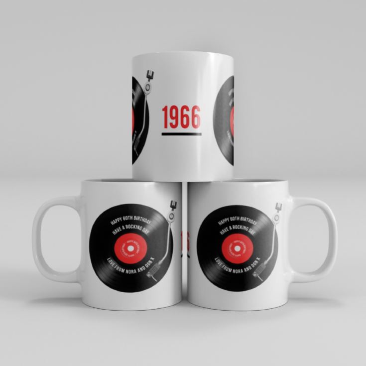 Personalised 60th Birthday Retro Record Mug product image