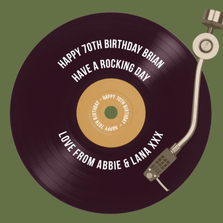 Personalised 70th Birthday Retro Record Mug product image