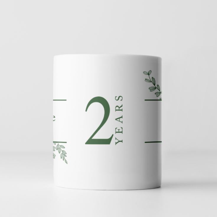 Personalised Botanical 2nd Wedding Anniversary Mug product image