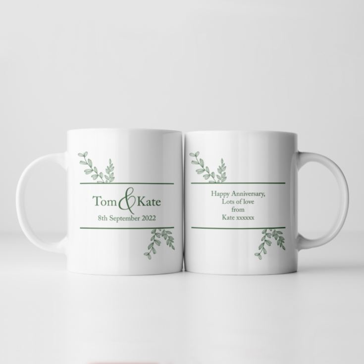 Personalised Botanical 2nd Wedding Anniversary Mug product image