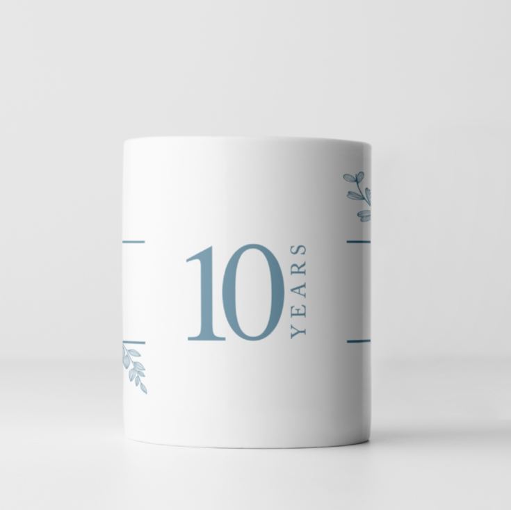 Personalised Botanical 10th Wedding Anniversary Mug product image