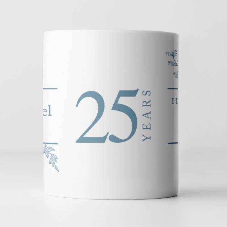 Personalised Botanical 25th Wedding Anniversary Mug product image