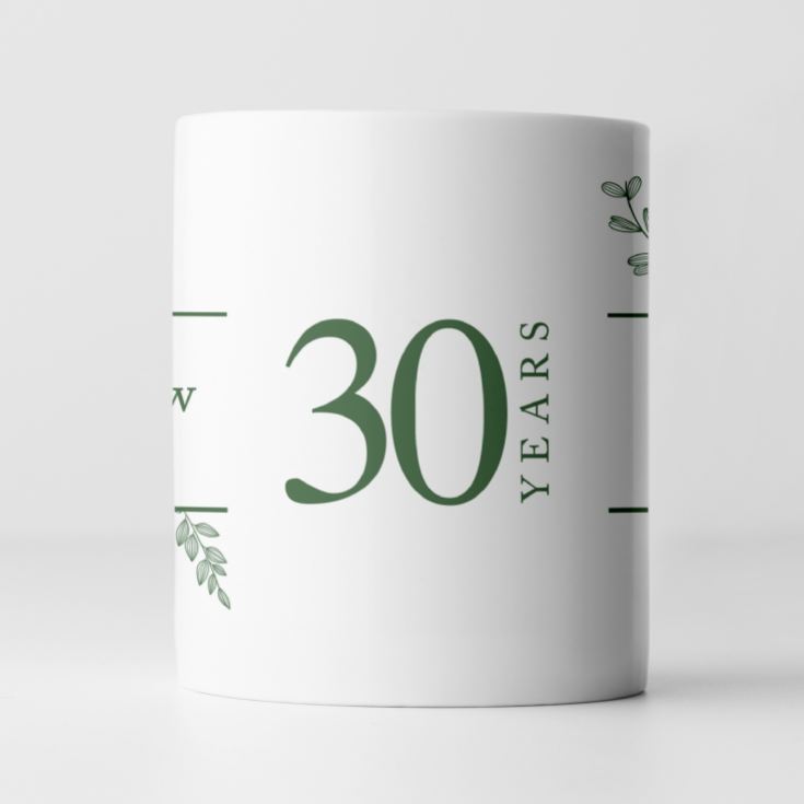 Personalised Botanical 30th Wedding Anniversary Mug product image