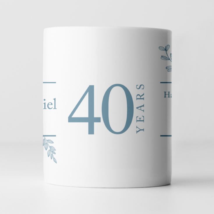Personalised Botanical 40th Wedding Anniversary Mug product image
