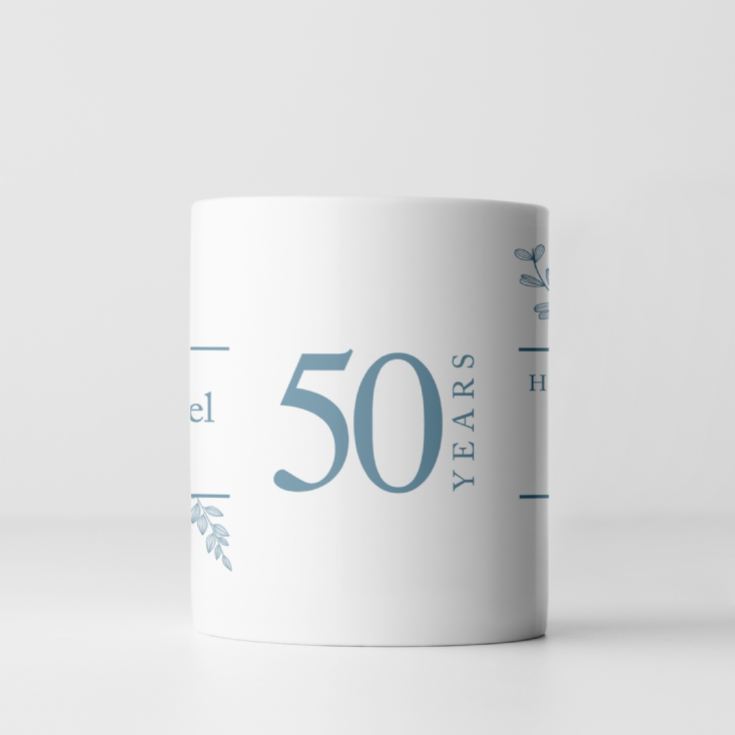Personalised Botanical 50th Wedding Anniversary Mug product image