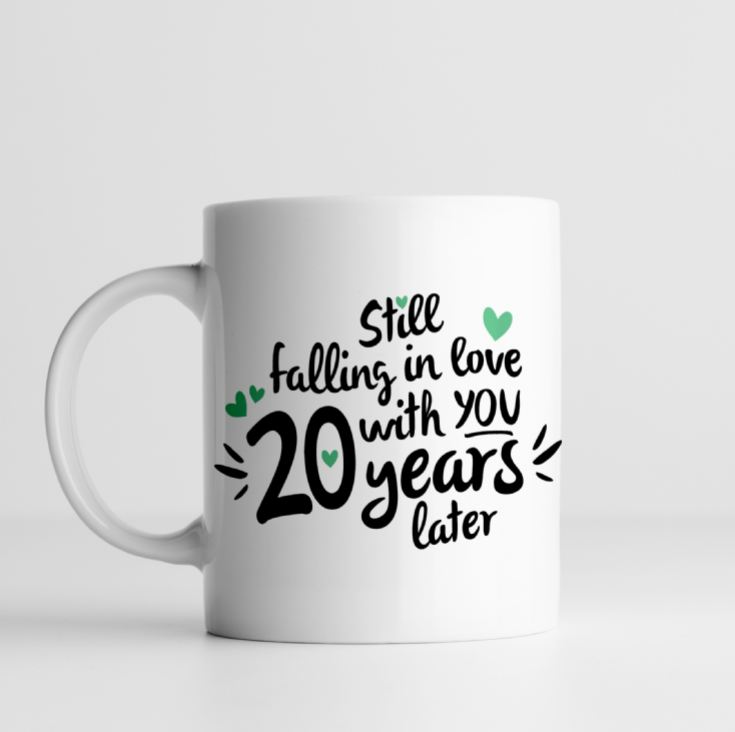 Personalised Still Falling in Love 20 Years Later 20th Anniversary Mug product image