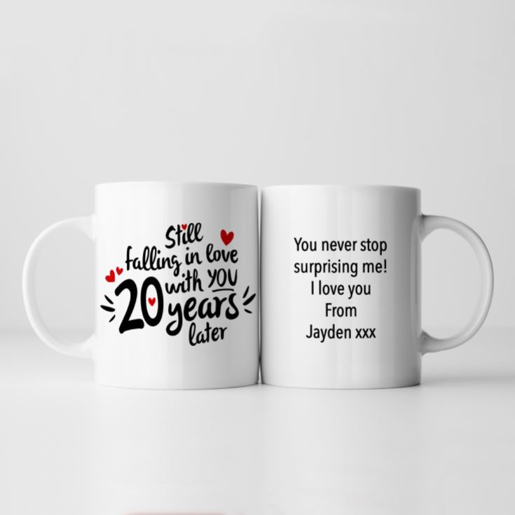 Personalised Still Falling in Love 20 Years Later 20th Anniversary Mug product image