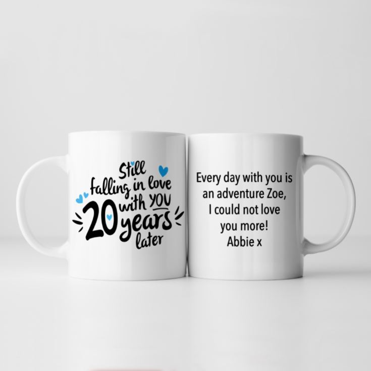 Personalised Still Falling in Love 20 Years Later 20th Anniversary Mug product image