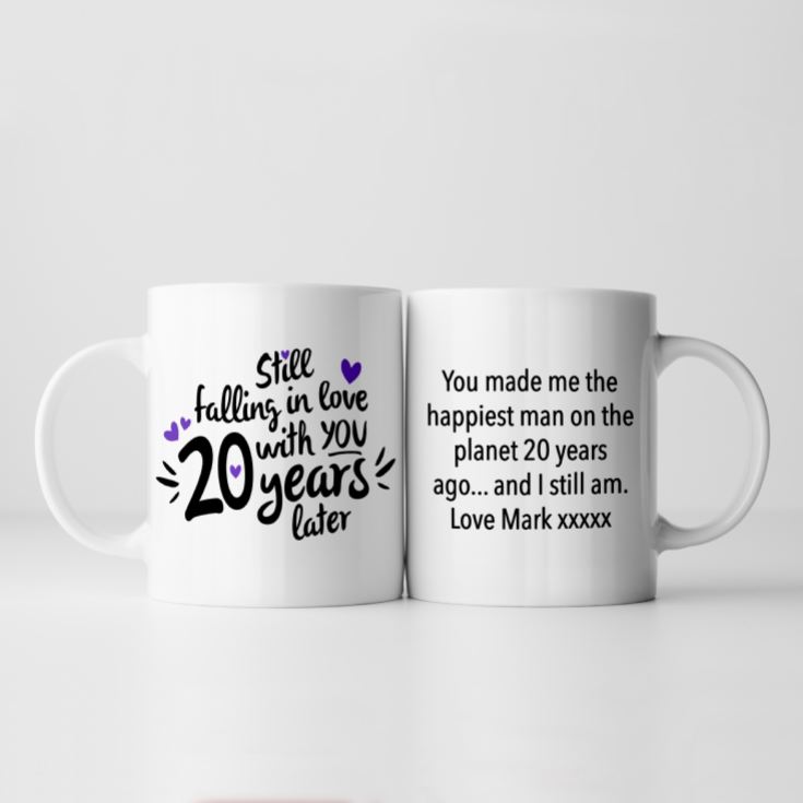Personalised Still Falling in Love 20 Years Later 20th Anniversary Mug product image