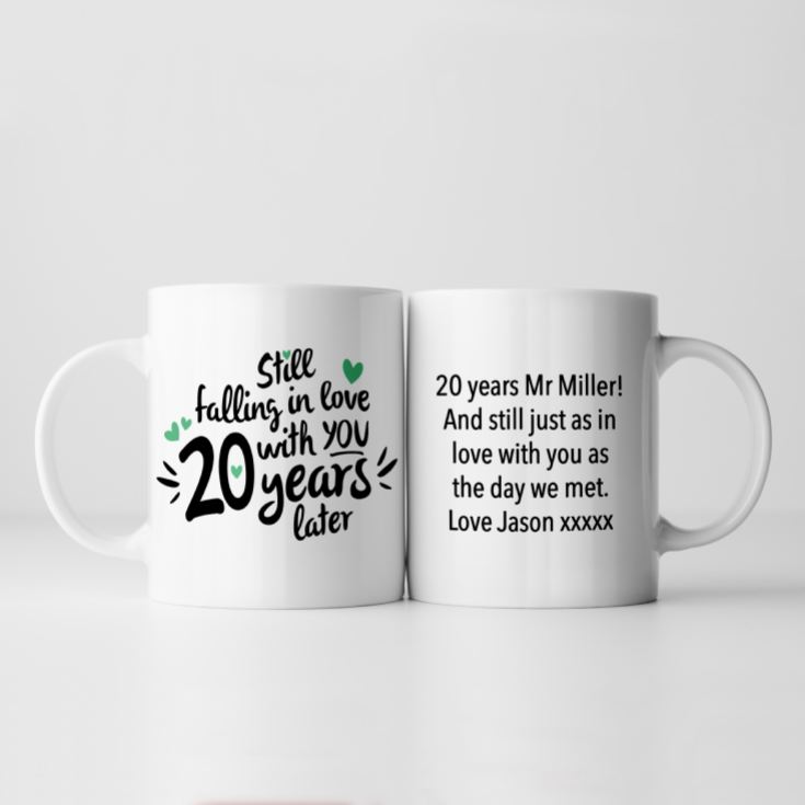 Personalised Still Falling in Love 20 Years Later 20th Anniversary Mug product image