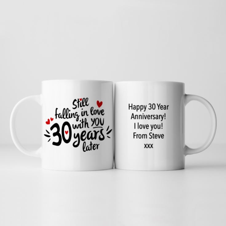Personalised Still Falling in Love 30 Years Later 30th Anniversary Mug product image