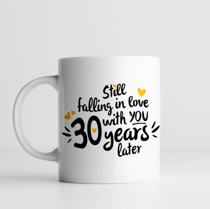 Personalised Still Falling in Love 30 Years Later 30th Anniversary Mug product image