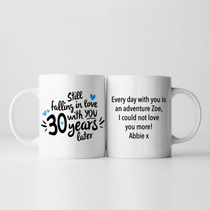 Personalised Still Falling in Love 30 Years Later 30th Anniversary Mug product image