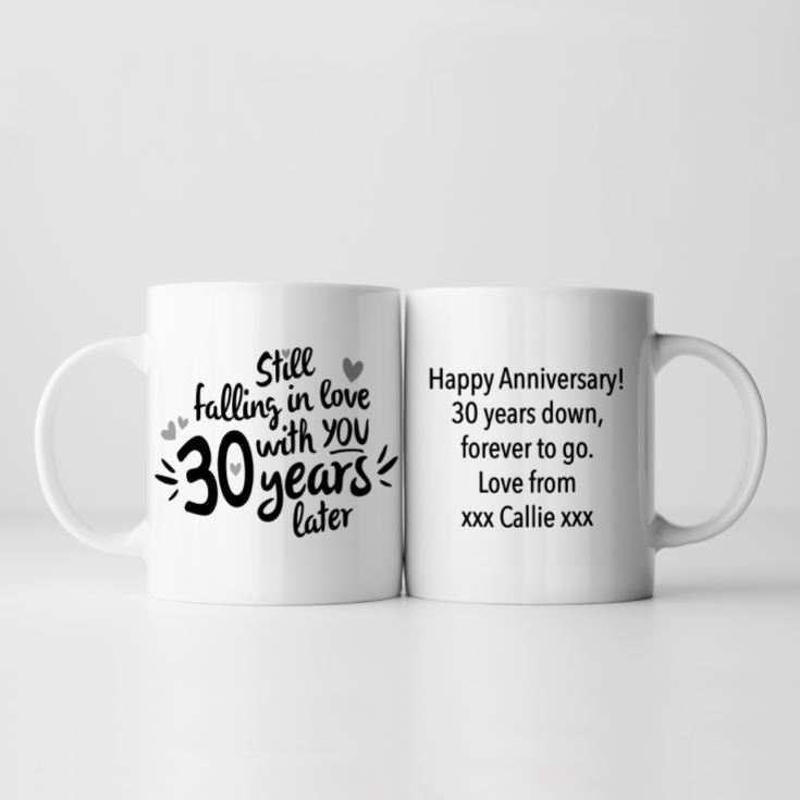 Personalised Still Falling in Love 30 Years Later 30th Anniversary Mug product image
