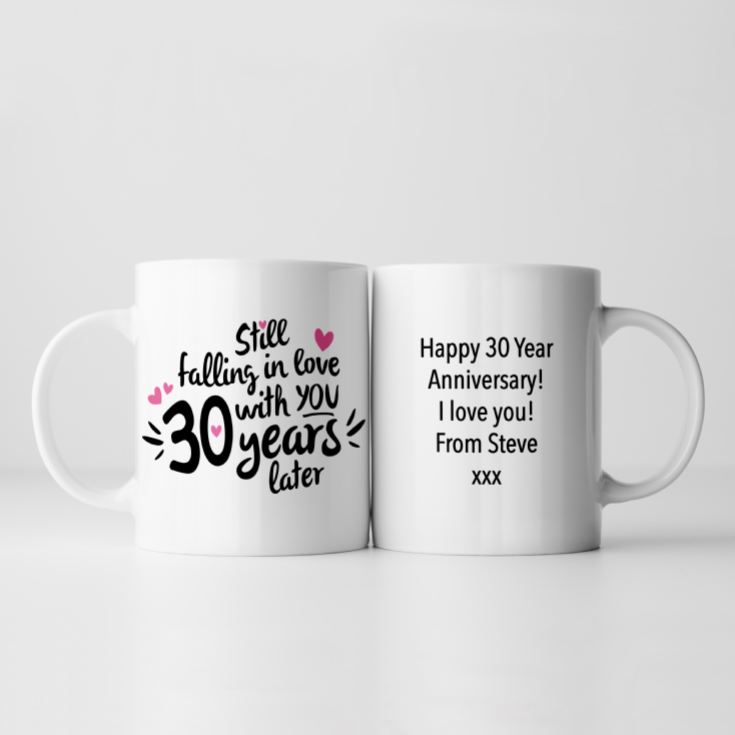 Personalised Still Falling in Love 30 Years Later 30th Anniversary Mug product image
