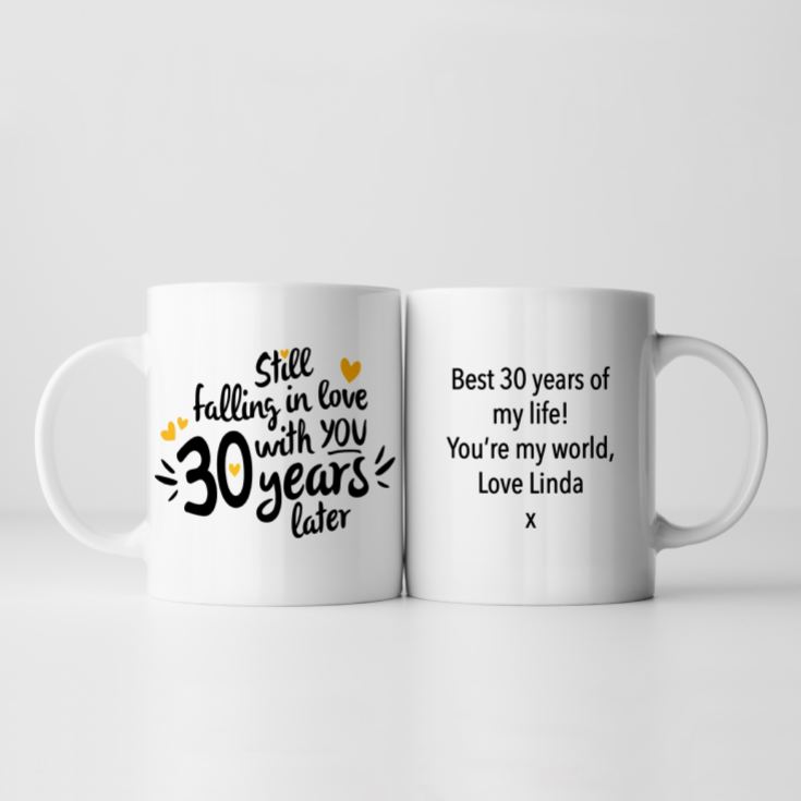 Personalised Still Falling in Love 30 Years Later 30th Anniversary Mug product image