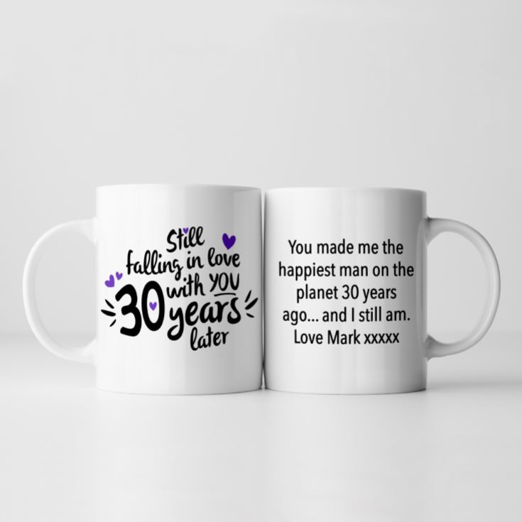 Personalised Still Falling in Love 30 Years Later 30th Anniversary Mug product image