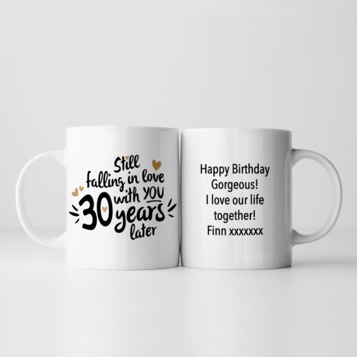 Personalised Still Falling in Love 30 Years Later 30th Anniversary Mug product image