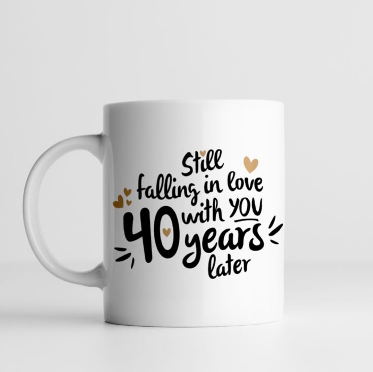 Personalised Still Falling in Love 40 Years Later 40th Anniversary Mug product image