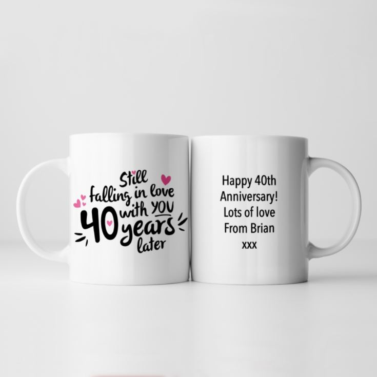 Personalised Still Falling in Love 40 Years Later 40th Anniversary Mug product image