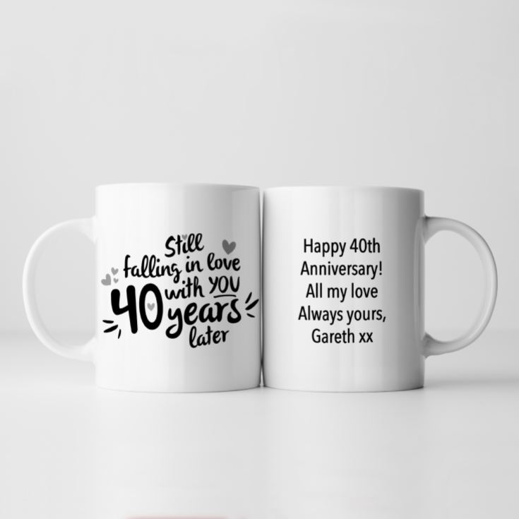 Personalised Still Falling in Love 40 Years Later 40th Anniversary Mug product image