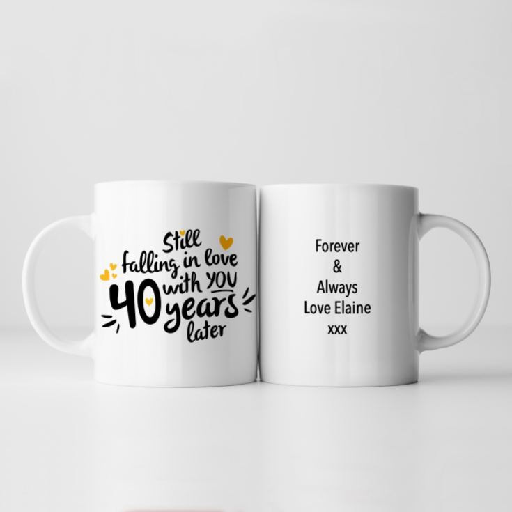 Personalised Still Falling in Love 40 Years Later 40th Anniversary Mug product image