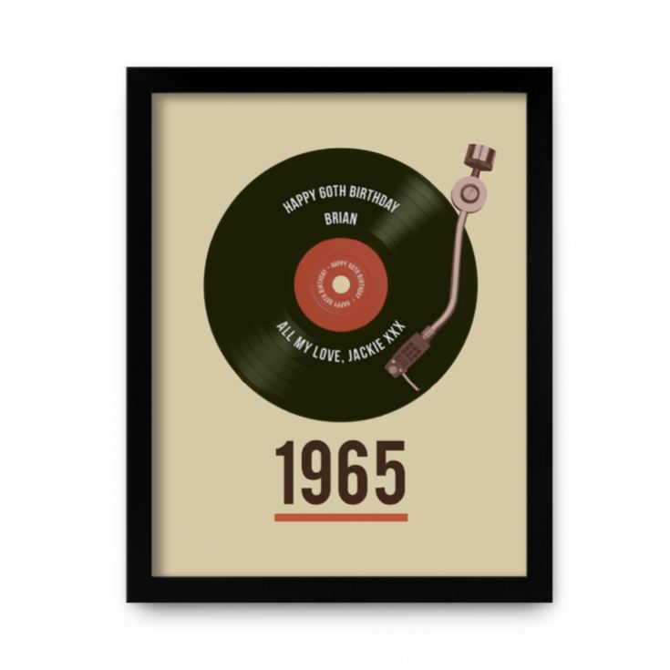 Personalised 60th Birthday Retro Record Print product image