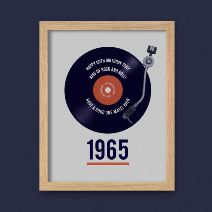 Personalised 60th Birthday Retro Record Print product image