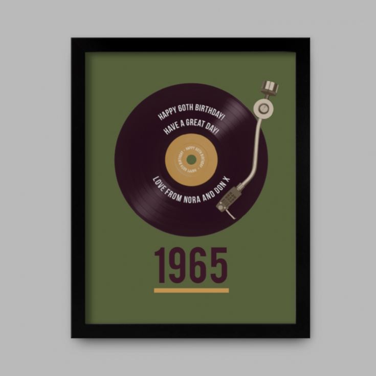 Personalised 60th Birthday Retro Record Print product image
