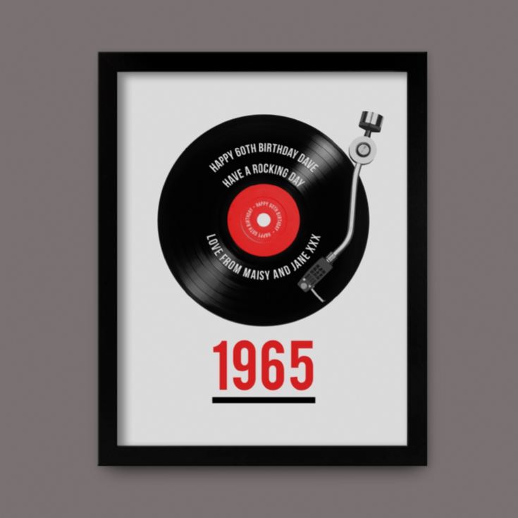 Personalised 60th Birthday Retro Record Print product image