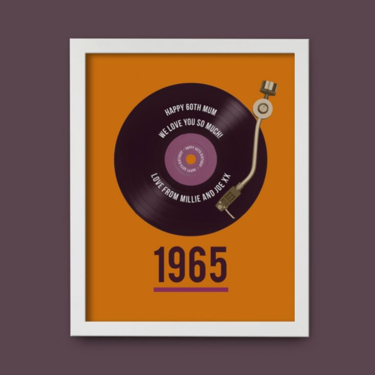 Personalised 60th Birthday Retro Record Print product image