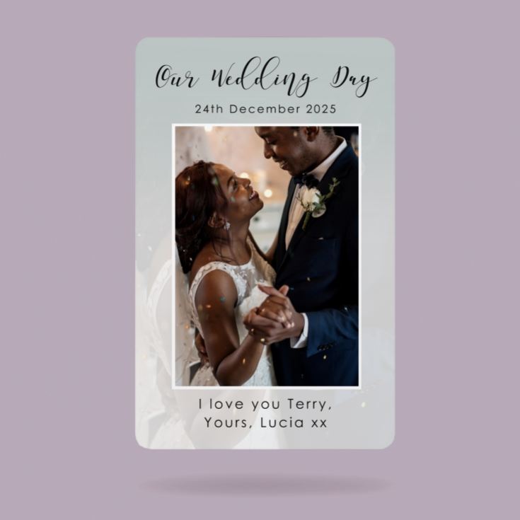 Personalised Our Wedding Day Metal Wallet Card product image