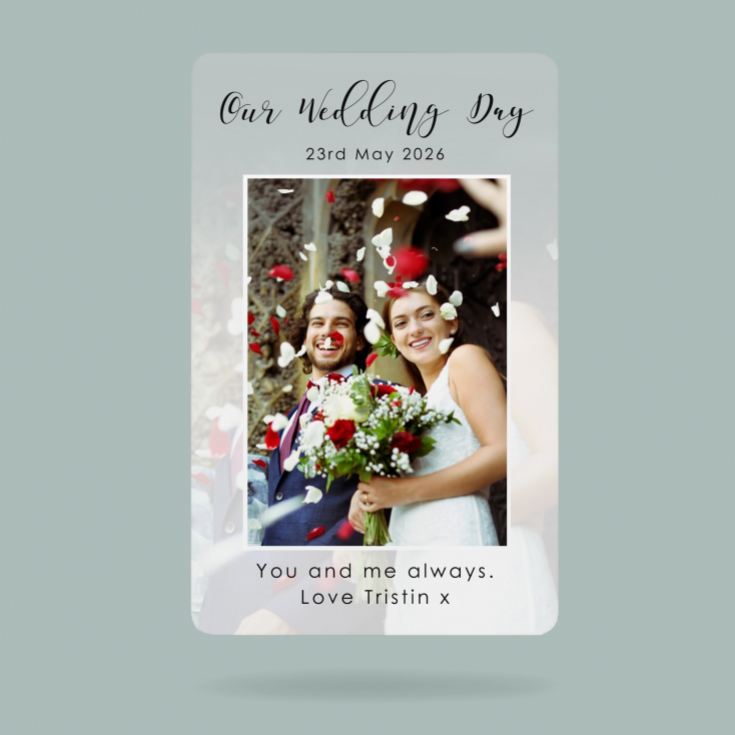 Personalised Our Wedding Day Metal Wallet Card product image