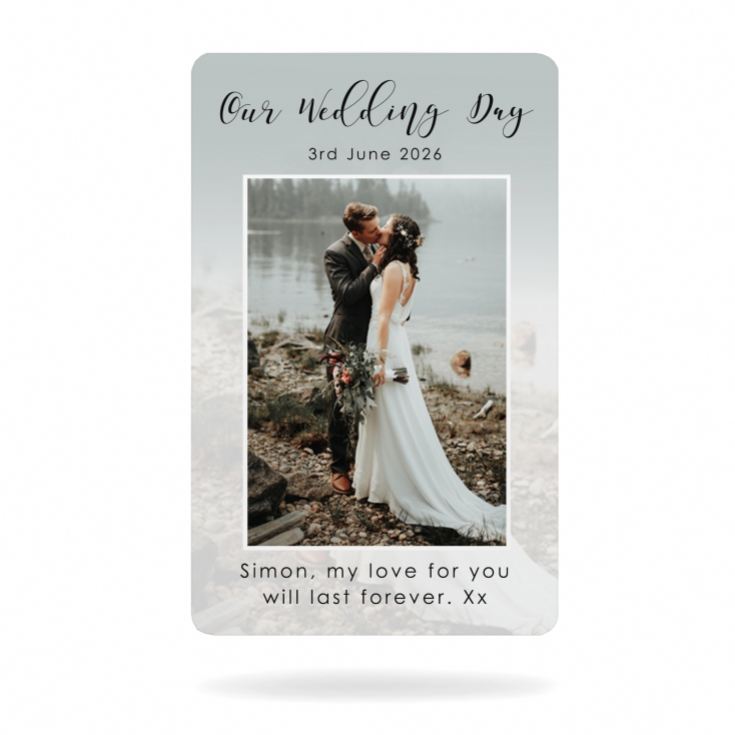 Personalised Our Wedding Day Metal Wallet Card product image