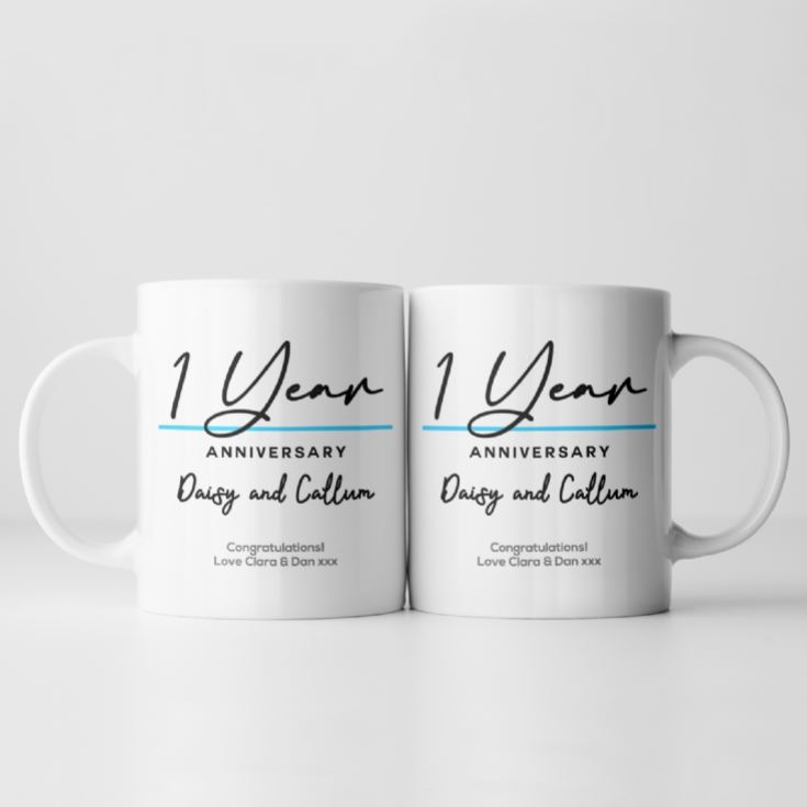 Pair of Personalised Classy 1st Anniversary Mugs product image