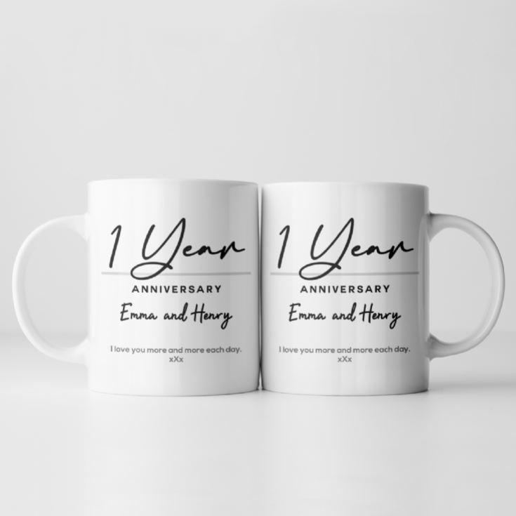 Pair of Personalised Classy 1st Anniversary Mugs product image